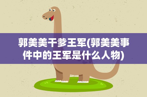 郭美美干爹王军(郭美美事件中的王军是什么人物)