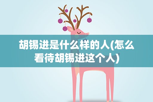 胡锡进是什么样的人(怎么看待胡锡进这个人)