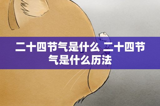 二十四节气是什么 二十四节气是什么历法