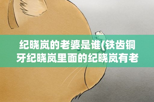 纪晓岚的老婆是谁(铁齿铜牙纪晓岚里面的纪晓岚有老婆嘛)