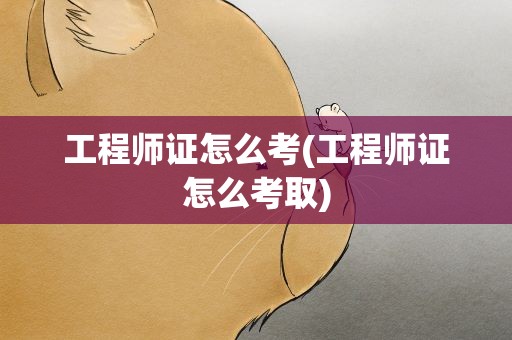 工程师证怎么考(工程师证怎么考取)