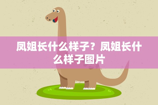 凤姐长什么样子？凤姐长什么样子图片