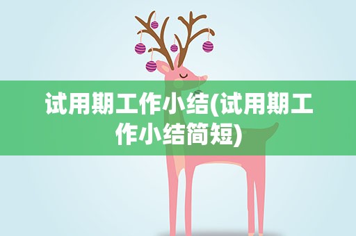 试用期工作小结(试用期工作小结简短)