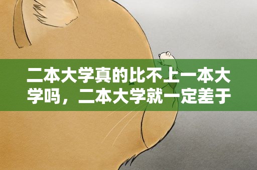 二本大学真的比不上一本大学吗，二本大学就一定差于一本大学吗两者如何被定义的