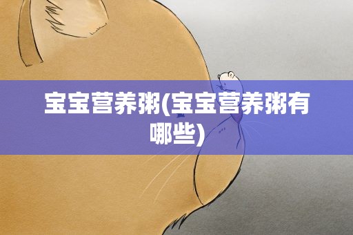 宝宝营养粥(宝宝营养粥有哪些)