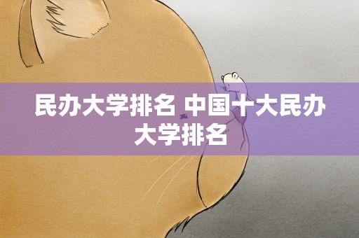 民办大学排名 中国十大民办大学排名