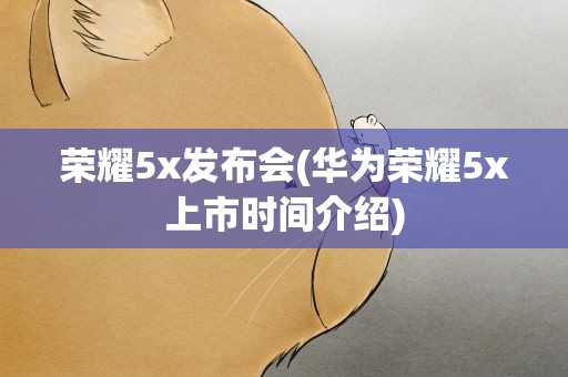荣耀5x发布会(华为荣耀5x上市时间介绍)