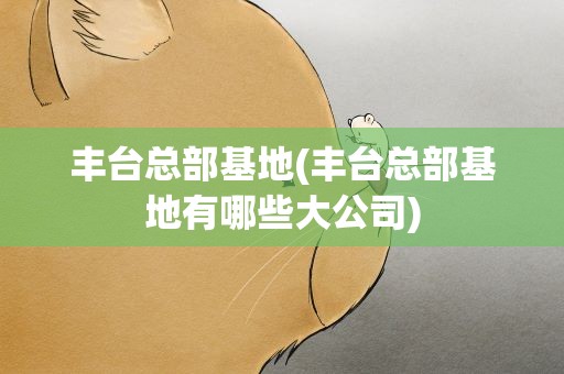 丰台总部基地(丰台总部基地有哪些大公司)
