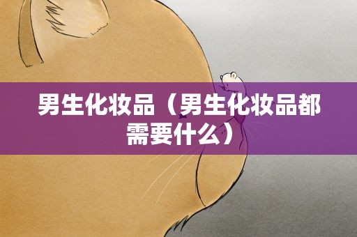男生化妆品（男生化妆品都需要什么）