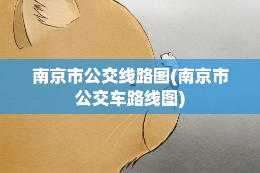 南京市公交线路图(南京市公交车路线图)