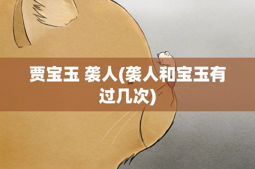 贾宝玉 袭人(袭人和宝玉有过几次)