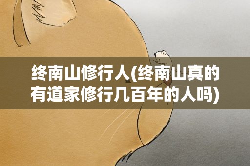 终南山修行人(终南山真的有道家修行几百年的人吗)