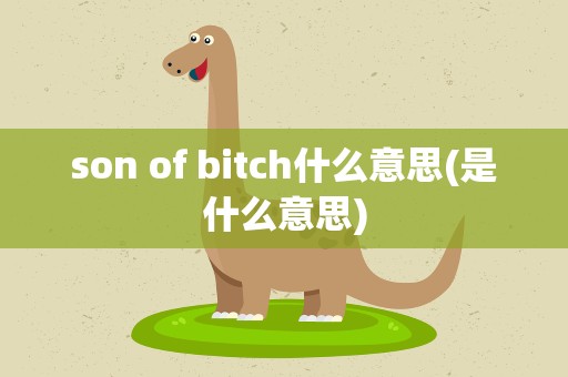 son of bitch什么意思(是什么意思)
