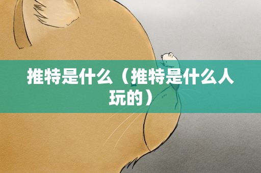 推特是什么（推特是什么人玩的）