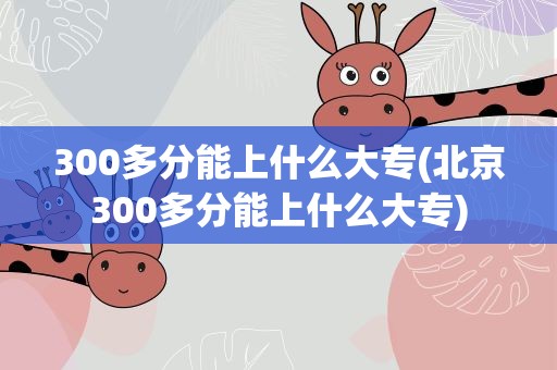 300多分能上什么大专(北京300多分能上什么大专)