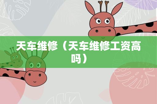 天车维修（天车维修工资高吗）