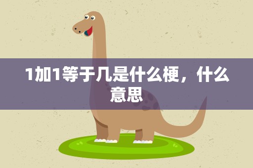 1加1等于几是什么梗，什么意思