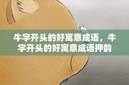 牛字开头的好寓意成语，牛字开头的好寓意成语押韵