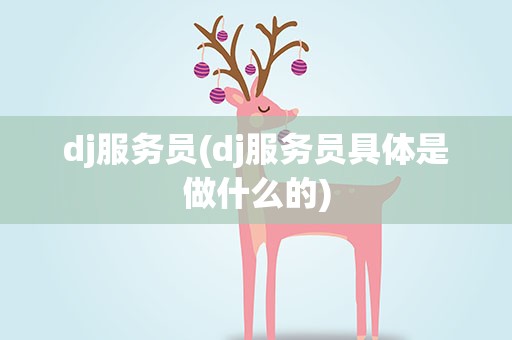 dj服务员(dj服务员具体是做什么的)