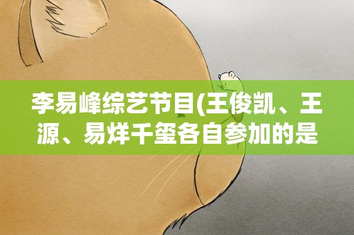 李易峰综艺节目(王俊凯、王源、易烊千玺各自参加的是什么综艺节目)