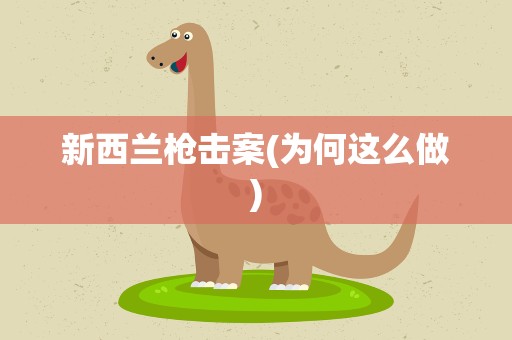 新西兰枪击案(为何这么做)