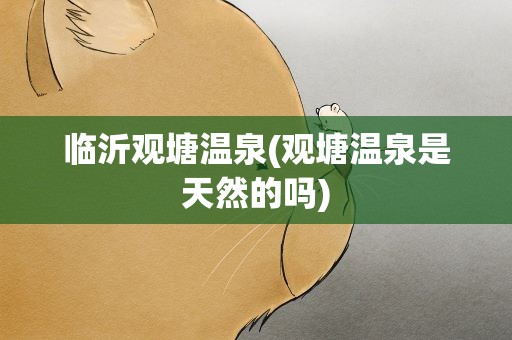 临沂观塘温泉(观塘温泉是天然的吗)