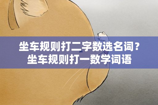 坐车规则打二字数选名词？坐车规则打一数学词语