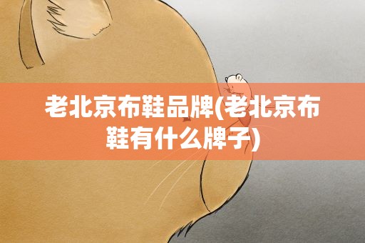 老北京布鞋品牌(老北京布鞋有什么牌子)