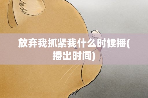 放弃我抓紧我什么时候播(播出时间)