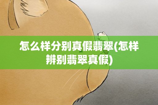 怎么样分别真假翡翠(怎样辨别翡翠真假)