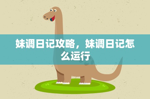 妹调日记攻略，妹调日记怎么运行