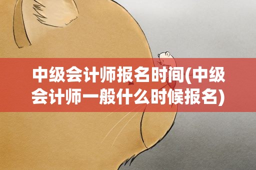 中级会计师报名时间(中级会计师一般什么时候报名)