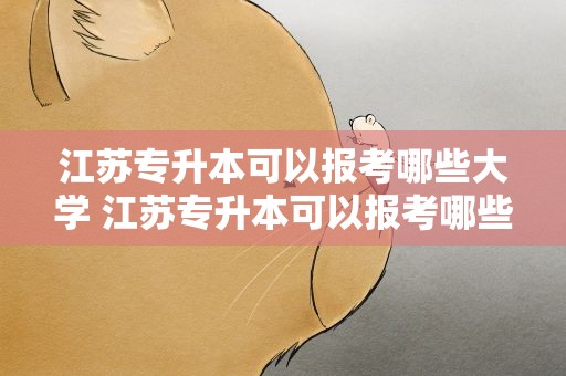江苏专升本可以报考哪些大学 江苏专升本可以报考哪些大学公办