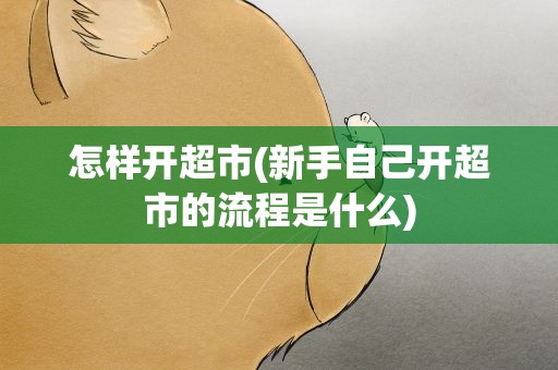 怎样开超市(新手自己开超市的流程是什么)