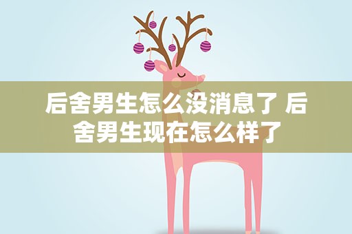 后舍男生怎么没消息了 后舍男生现在怎么样了