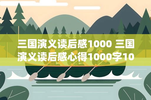 三国演义读后感1000 三国演义读后感心得1000字10篇(2)