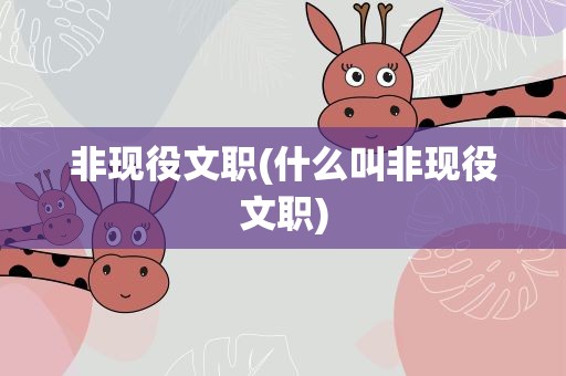 非现役文职(什么叫非现役文职)