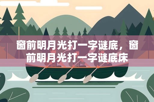 窗前明月光打一字谜底，窗前明月光打一字谜底床