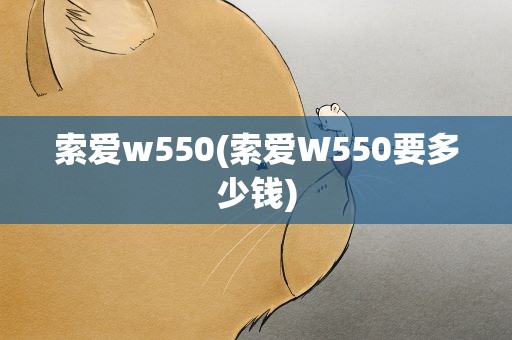索爱w550(索爱W550要多少钱)