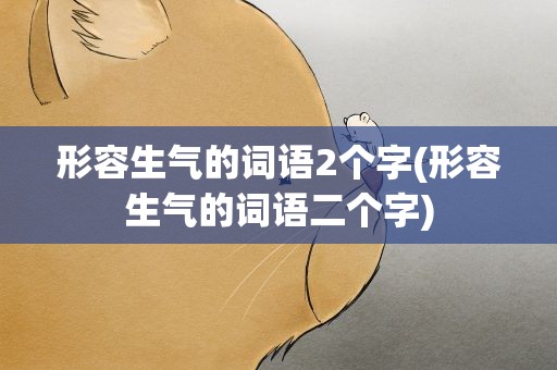 形容生气的词语2个字(形容生气的词语二个字)