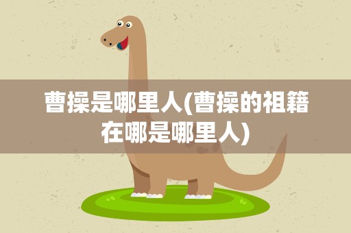 曹操是哪里人(曹操的祖籍在哪是哪里人)