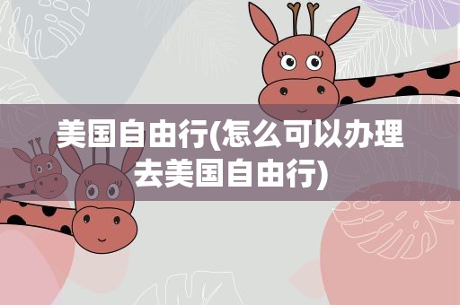 美国自由行(怎么可以办理去美国自由行)