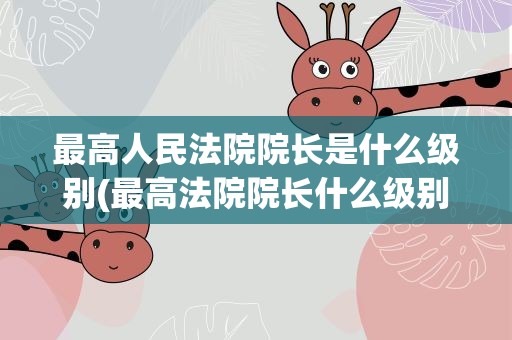 最高人民法院院长是什么级别(最高法院院长什么级别)