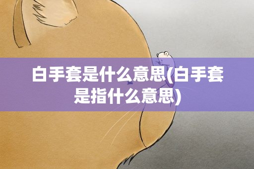 白手套是什么意思(白手套是指什么意思)