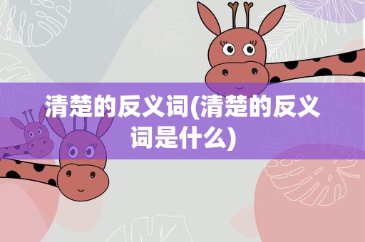 清楚的反义词(清楚的反义词是什么)