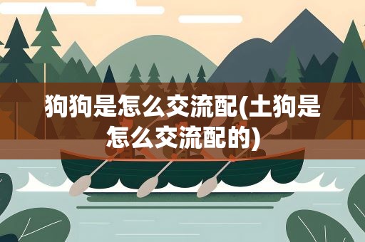 狗狗是怎么交流配(土狗是怎么交流配的)
