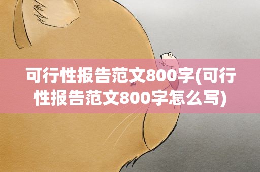 可行性报告范文800字(可行性报告范文800字怎么写)