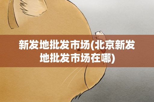 新发地批发市场(北京新发地批发市场在哪)