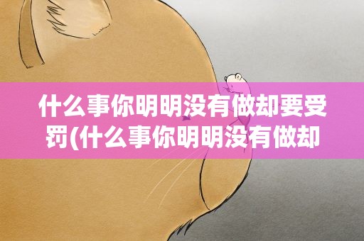 什么事你明明没有做却要受罚(什么事你明明没有做却要受罚脑)