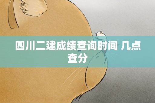 四川二建成绩查询时间 几点查分